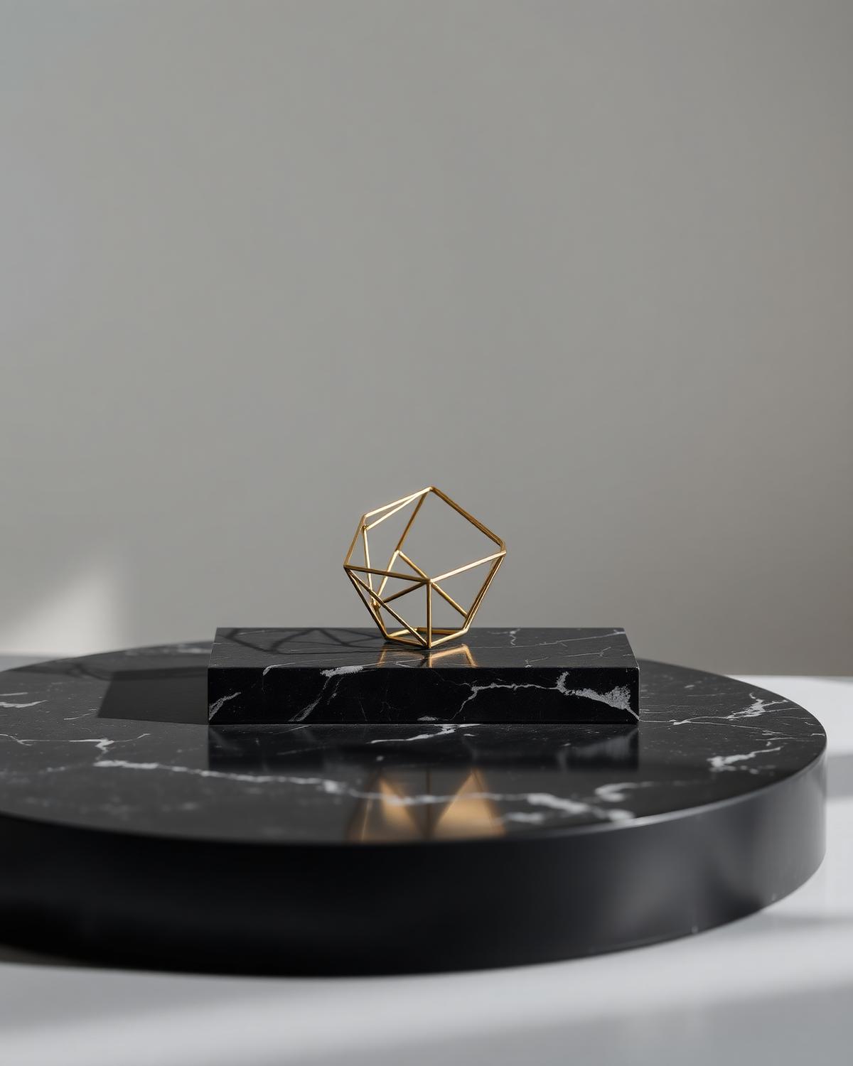 Luxury object on black marble